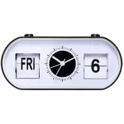 Manual Analog Flip Table Alarm Clock Retro Silent Quartz Mood Design Showing Date Day Month