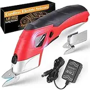 AMZBUY Cordless Electric Cardboard Cutting Scissors - 4V Powerful Box Cutter with 2 Blades Rechargeable Electric Rotary Scissors for Cutting Fabric, Carpet, Cardboard, Leather, Ideal for Am