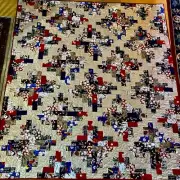 Handmade Baseball New York Yankees scrappy patchwork Youth/ Twin quilt 72" X 82"