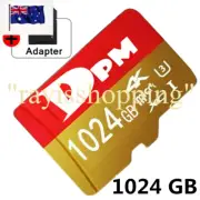 DPM 1024GB 1TB GOLD/RED Micro SD TF Card, A1 4K XC MicroSD Adapter Storage