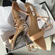 BNIB TONY BIANCO TAN HEELS SIZE 7.5aus/38eur Stiletto Pointy Toe Leather 9cm