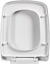 Toilet seat Toilet Seats, Square Toilet Seat Soft Close White, Loo Lid Quick Release Hings, Easy Clean Toilet Seat Bathroom Lid, Top Fixing, Square,04d(06b)