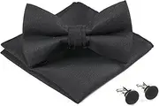 [GTLZHFXS] Bow Ties For Men 1Pc Men'S Bow Tie Pocket Square Cufflinks Set Wedding Party Dress Accessories