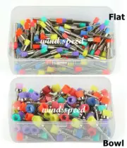 10 Box Dental Nylon Polish Polishing Brush Latch Flat Bowl Color Prophy Brushes