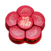 1Pcs Petal-Shape Rotating Snack Box Candy Tray Food Storage Box Wedding Candy Plates Double-deck Dried Fruit Organizer Storage