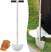 KYEEN-TOOLS Serrated Edger Lawn Tool - Half Moon Shovel with Softer T-Handle, Lawn Edger for Yard, Garden, Landscaping, Sidewalk, Cable Burial - Ergonomic Design, Rust-Proof, 38 in
