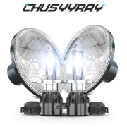 Pair 7" Inch Round LED Headlight Hi-Lo Beam DRL For Land Rover Defender 90110 (for: Land Rover)