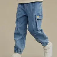 在飛比找momo購物網優惠-【Dave Bella】側邊口袋縮口內刷毛牛仔工裝褲(DK3