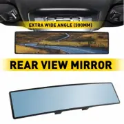Universal 300MM Wide Convex Interior Clip On Rear View Blue Tint Mirror HD Lens