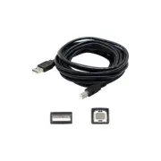 AddOn 15' USB 2.0 Type A to Type B Male/Male Data Transfer Cable Black