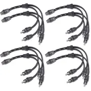 8x Rockford Fosgate Premium RCA Y-Adapter 1F To 2M Dual Twist Signal Cable