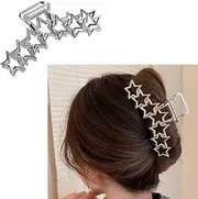 Metal Star Hair Claw Clips Y2K Hair Claw Jaw Clips for Thick Thin Hair Nonslip Stars Claws Clamps Star Hair Clip Strong Hold Hair Claw Star Hair Accessories for Girls Women