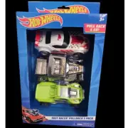 Hot Wheels Fast Racer Pull Back 3 Pack Toy Cars Collectible Set