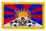 akachafactory Patch Patch Brode Flag Tibet Tibetain Flag Thermocollant Insigne Blason