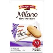 Pepperidge Farm Milano Cookies, Dark Chocolate, 30 Packs Box, 2 Cookies Per Pack
