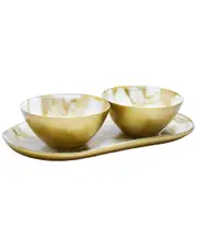 Classic Touch Marble Bowls & Tray Set