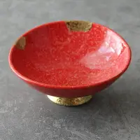 在飛比找樂天市場購物網優惠-日式創意陶瓷餐具 日式前菜碟高腳小菜碟多用碟雪花紅釉水果碗