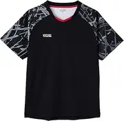 ヴィクタス(Victas) Victus 612502 Table Tennis Uniform, J.T.T.A (Japan Table Tennis Association), Certified Sweat Absorbent, Quick Drying, Unisex, Streak Sleeve, Game Shirt, Black