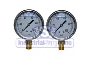 Liquid Filled Pressure Gauge | 0 to 100 PSI | 2-½" | 1/4" NPT Single Scale | 2PK