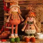 Scarecrow Doll Funny Stuffed Scarecrow Sculpture Autumn Thanksgiving Decoration