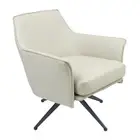 Freya Leather Swivel Occasional Chair Lounge Seat - Beige