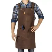 Texas Canvas Wares Woodworking Apron, Heavy Duty Waxed Canvas Work Apron With...