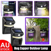 3 in 1 Mosquito Bug Zapper Solar PIR Motion Sensor Wall Lamp Ultraviolet Light