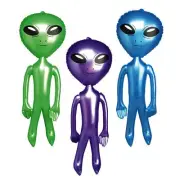 Vlish 3 Inflatable Alien - Pack of 3 Jumbo - Green - Purple - Blue - 32 Inches
