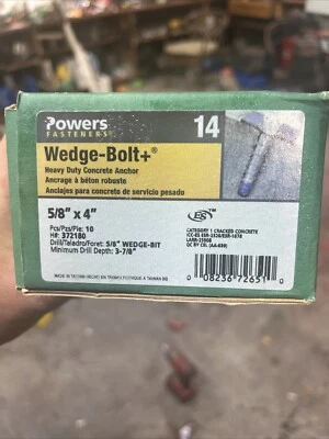 (10-Pk) Hillman Heavy-Duty Wedge Bolt 5/8" x 4" 372180