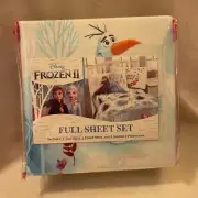 Frozen 2 Full Size Sheet Set 1 Flat 1 Fitted with Pillow Case New