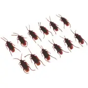 12 Pcs Halloween Simulated Plastic Cockroaches Deceptive Props Toy Trick4289