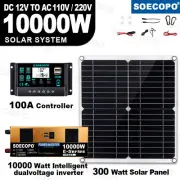 10000W Inverter Solar Panel Kit Solar Power Generator 100A Home 110V Grid SystFo