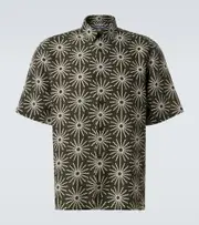 [Frescobol Carioca] Frescobol Carioca Castro printed linen bowling shirt UK 16 green
