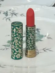 VINTAGE HELENA RUBENSTEIN LE LIPGLOSS GREEN FLORAL TUBE AHH-PRICOT LIPSTICK