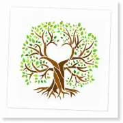 Heart Tree of Life Art: 11.8x11.8" Hollow Heart-Shaped Tree Painting - DIY Wall