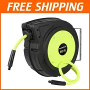 Lightweight 50 ft Retractable Air Hose Reel - Automatic with Enhanced Features