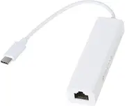 CONGARTENO Type C Ethernet LAN Adapter with USB Hub for Plus Note Stable Wired Network Connection USB Port Expansion for Devices with Type C Interface
