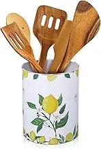 Yoande Lemon Kitchen Decor Utensil Holder Acrylic Utensil Crock Spoon Kitchen Organizer for Countertop Coffee Spoon Holder Jar for Cooking Tools