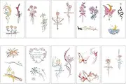 10 Sheets Romantic Fingertips Temporary Tattoo Stickers Colorful Fingers Arm Clavicle Waterproof Stickers