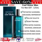 New Davidoff Cool Water Man For Men 125mL Eau De Toilette EDT Perfume Fragrance