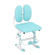 Costway Height Adjustable Desk Chair w/Double Back Support/Rotatable Footrest Study Chair Mesh Computer Chair Blue
