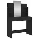 Dressing Table With Mirror Black 96X39x142 Cm glass Dressing Tables