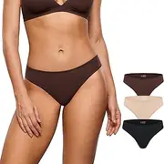 [INLYRIC] Women's Inbarely Soft Underwear - Cheeky Bikini High Cut Tagless Sexy Stretch Breathable Womens Panties 3 Pack
