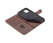 F06 Brown Clamshell Shockproof Mobile Phone Case Fall-proof Mobile Phone Protective Case with Card Slot for Apple Iphone13 Pro