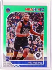 2019-20 NBA HOOPS PREMIUM STOCK ERIC PASCHALL GREEN PRIZM RC #230 SP WARRIORS