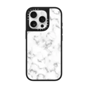 iPhone 16 Pro Mirror Case MagSafe Compatible Classic White Marble