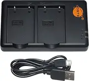 DSTE USB Dual Battery Charger Compatible with Nikon EN-EL5, ENEL5 Battery as MH-23 - Power via Micro USB to USB-A 2.0 Charging Cable