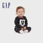 GAP 嬰兒裝 GAP X DISNEY迪士尼聯名 織紋包屁衣-深石楠灰(599850)