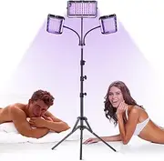 Ibtyzo Tanning Lamp Face Tanning Solarium for Home - 22 W Three-Head Face Solarium for Home for Face and Body with 144 LEDs Adjustable Height and Angle Solarias & Tanning Devices