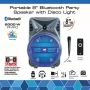 Bluetooth Portable Karaoke Machine PA System Speaker 12" DJ Light w/ Mic
